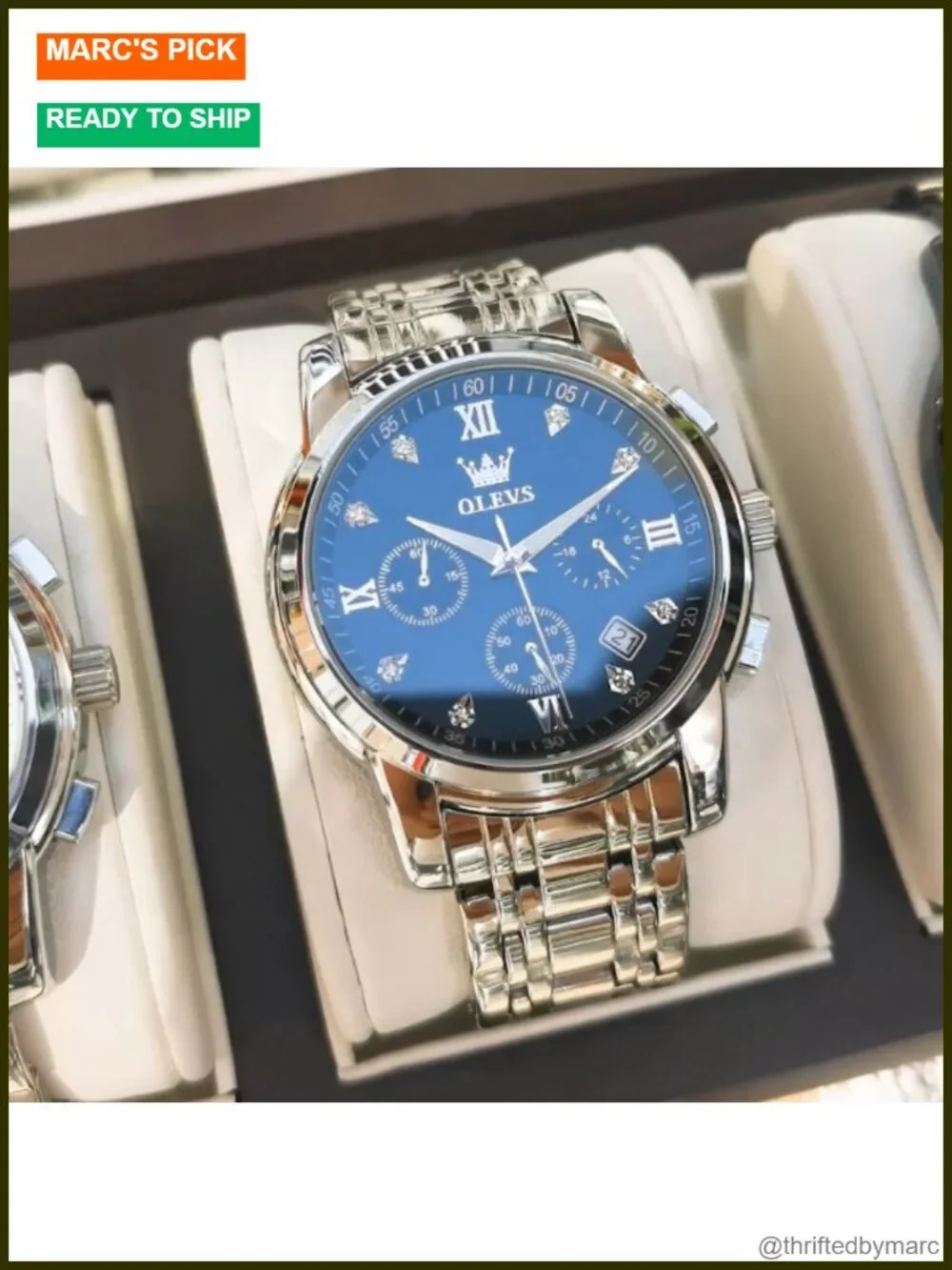 Men Multifunction Watch Waterproof Luminous Chronograph Stainless Steel